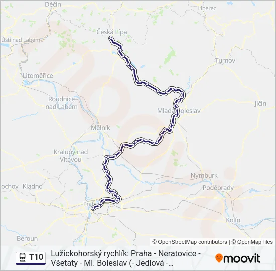 T10 Train Line Map