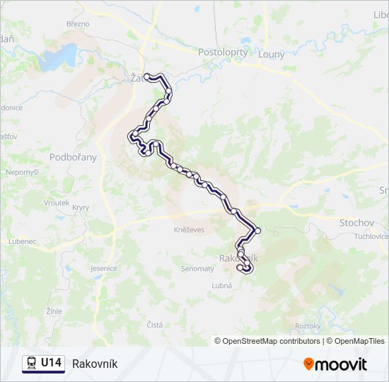 Поезд U14: карта маршрута