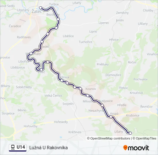 U14 Train Line Map