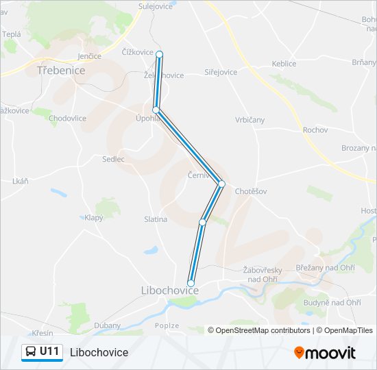 U11 Bus Line Map