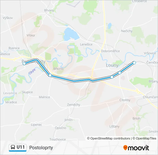 U11 Bus Line Map