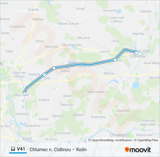 Автобус V41: карта маршрута