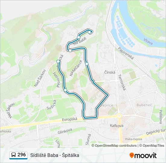 296 Bus Line Map