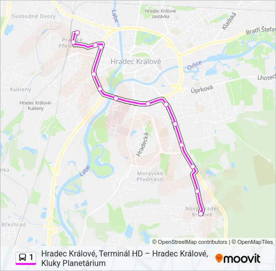 1 Bus Line Map
