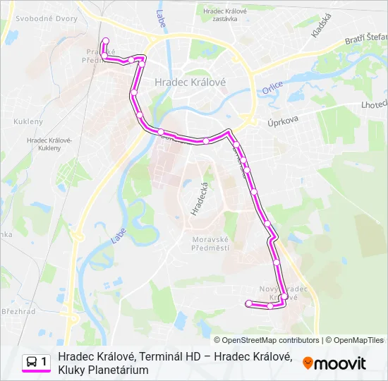 1 Bus Line Map