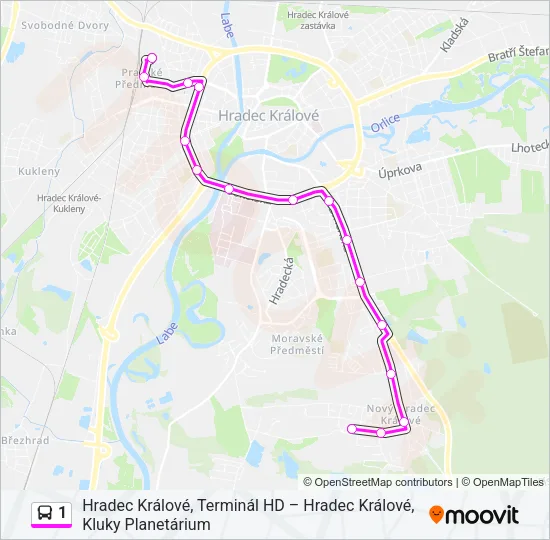 1 Bus Line Map