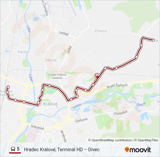 5 Bus Line Map