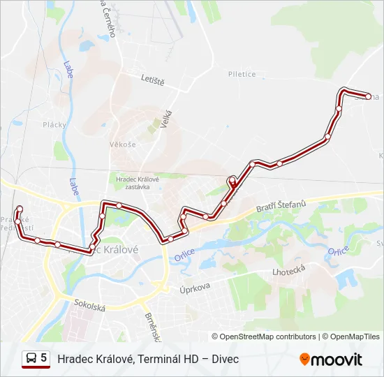 5 Bus Line Map
