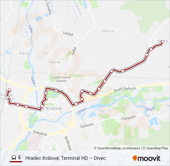 5 Bus Line Map
