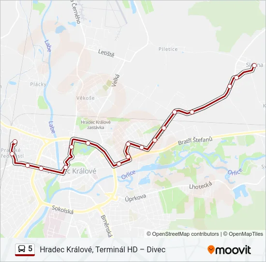 5 Bus Line Map