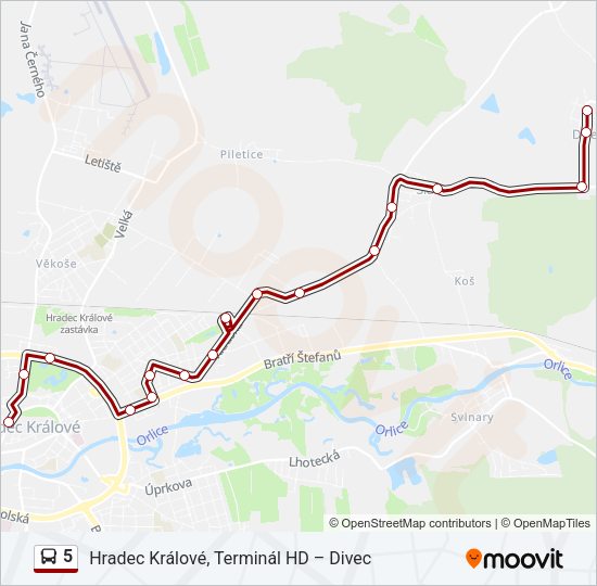 5 Bus Line Map