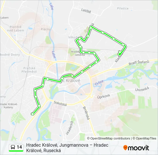 14 Bus Line Map