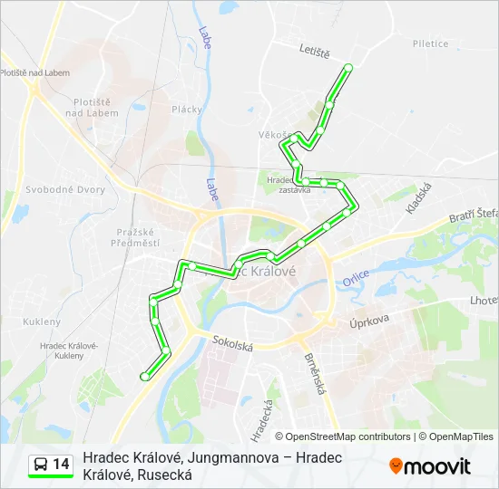 14 Bus Line Map