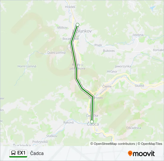 EX1 Bus Line Map