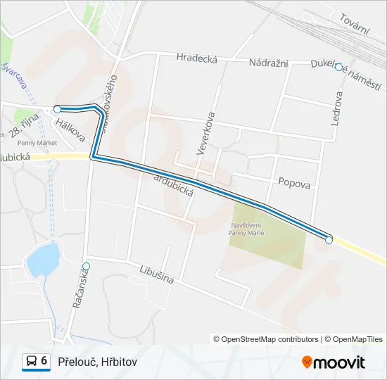 Автобус 6: карта маршрута