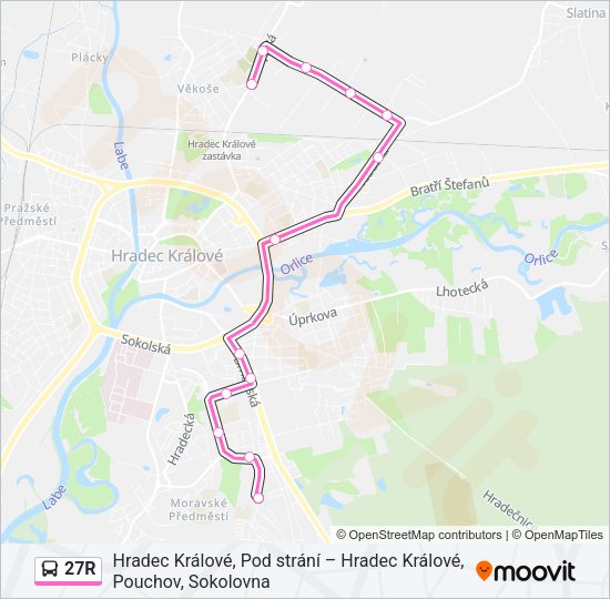 27R Bus Line Map