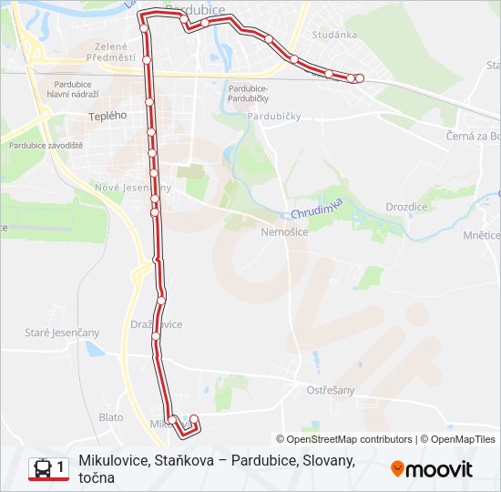 1 Trolleybus Line Map