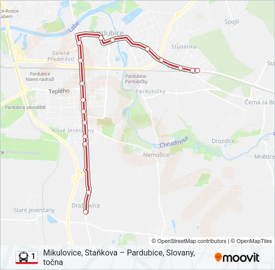 1 Trolleybus Line Map