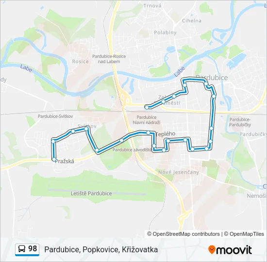 98 Bus Line Map