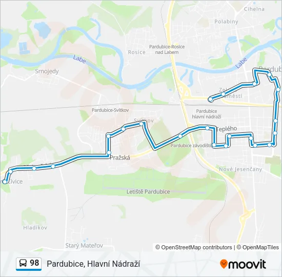 98 Bus Line Map
