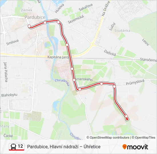 Троллейбус 12: карта маршрута