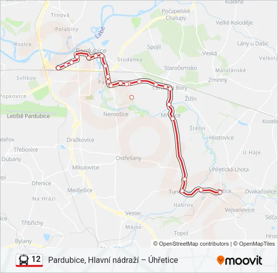 12 Trolleybus Line Map
