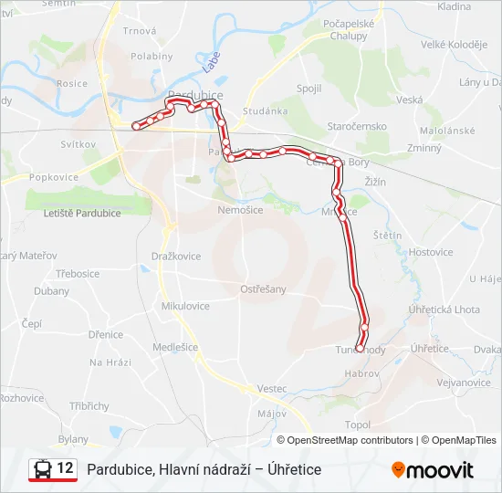 12 Trolleybus Line Map