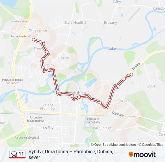 Троллейбус 11: карта маршрута