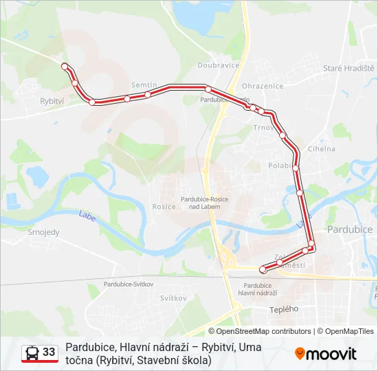 33 Trolleybus Line Map