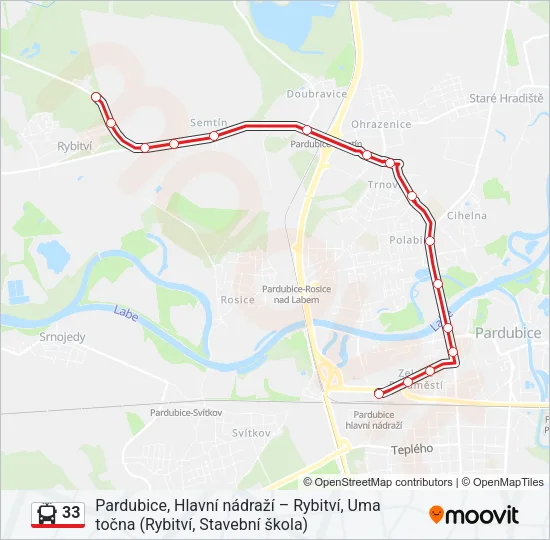 33 Trolleybus Line Map