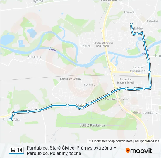 14 Bus Line Map