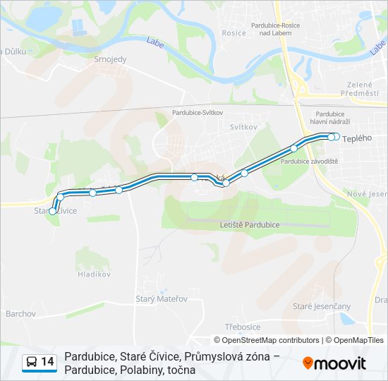 Автобус 14: карта маршрута