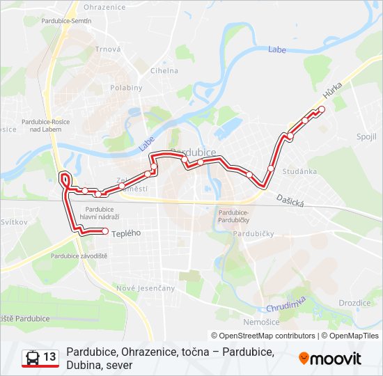 13 Trolleybus Line Map