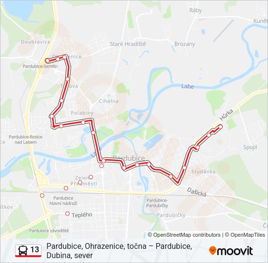 13 Trolleybus Line Map