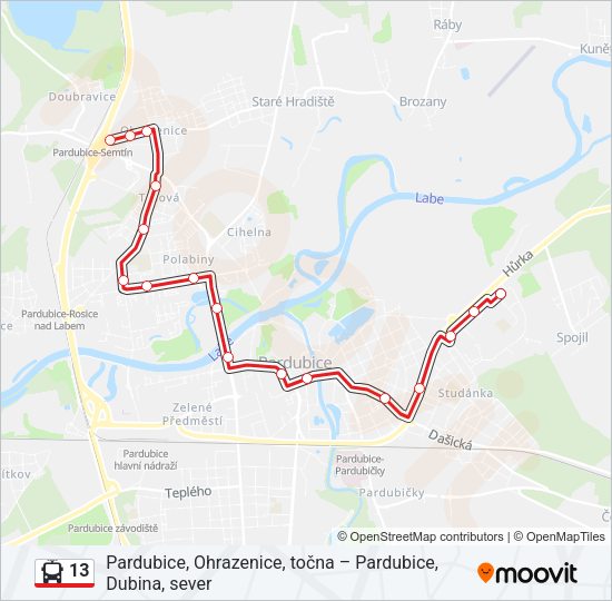 13 Trolleybus Line Map