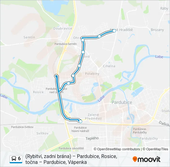 Автобус 6: карта маршрута