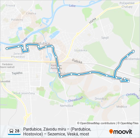 Автобус 28: карта маршрута