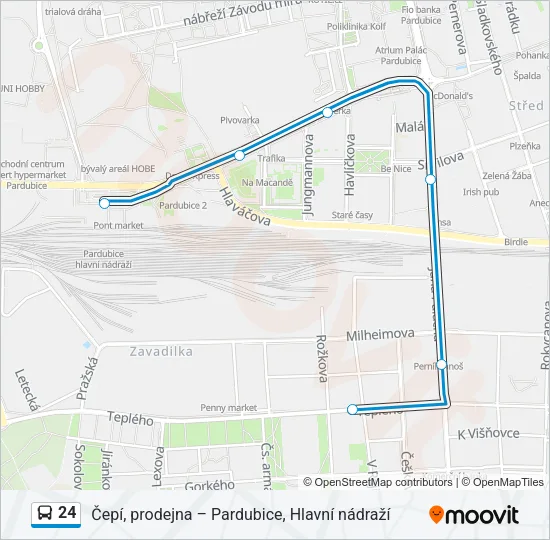 Автобус 24: карта маршрута