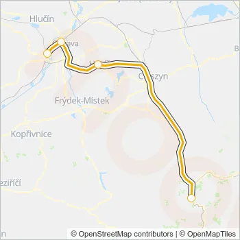 RJ 1020 Train Line Map