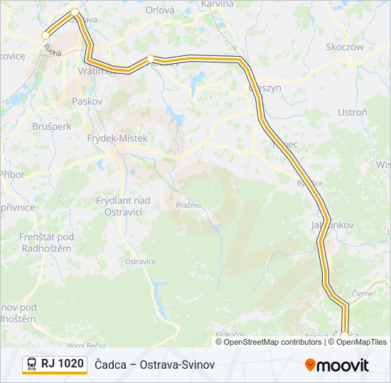 RJ 1020 Train Line Map