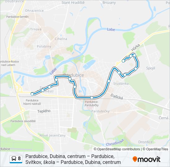 Автобус 8: карта маршрута