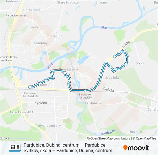 Автобус 8: карта маршрута