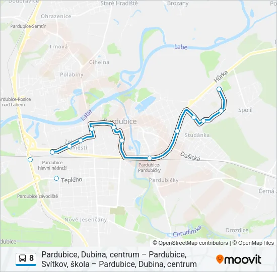 Автобус 8: карта маршрута