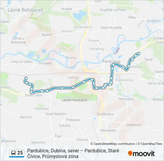 25 Bus Line Map