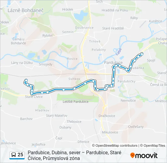 25 Bus Line Map