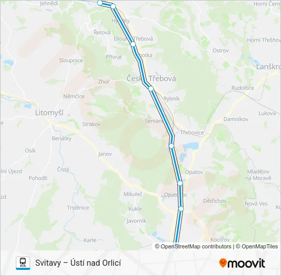 Поезд OS 105016: карта маршрута
