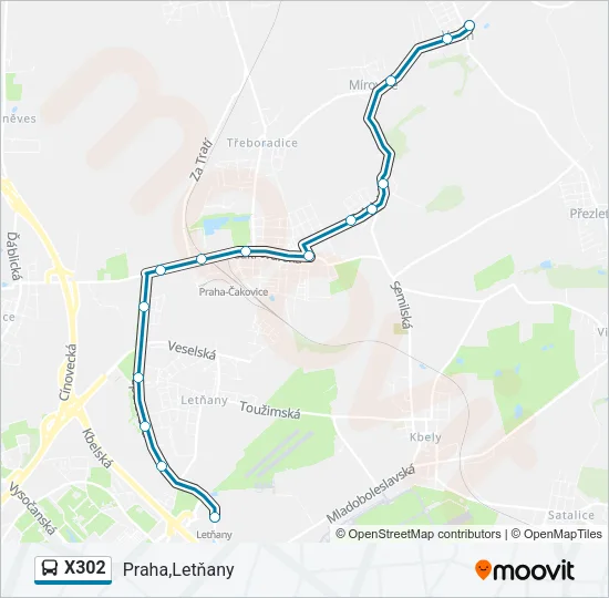 X302 Bus Line Map