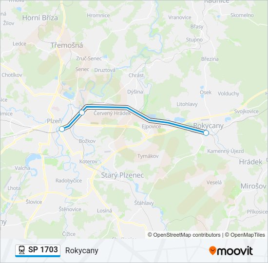 Поезд SP 1703: карта маршрута