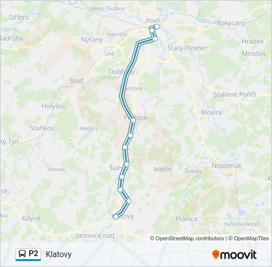 Автобус P2: карта маршрута