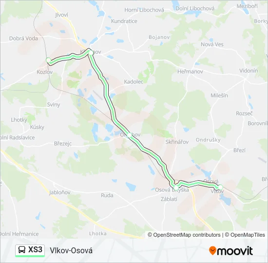 XS3 Bus Line Map